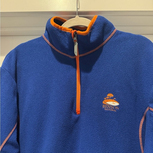 ANTIGUA 1/4 Zip Fleece Size XL Royal Blue & Orange Golf Pullover Pocke… - Picture 3 of 17